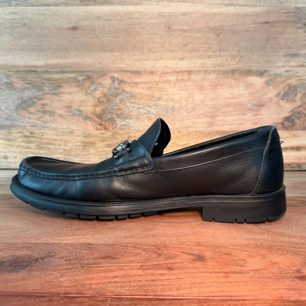 SALVATORE FERRAGAMO Men's US 9 - D Gancini Horsebit Master Black Leather Loafer